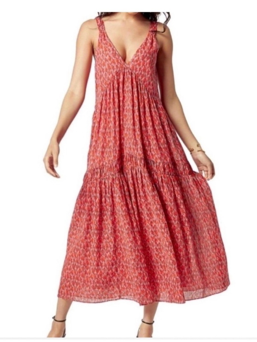 Joie Maxi Dress Tea Rose Tiered women's medium